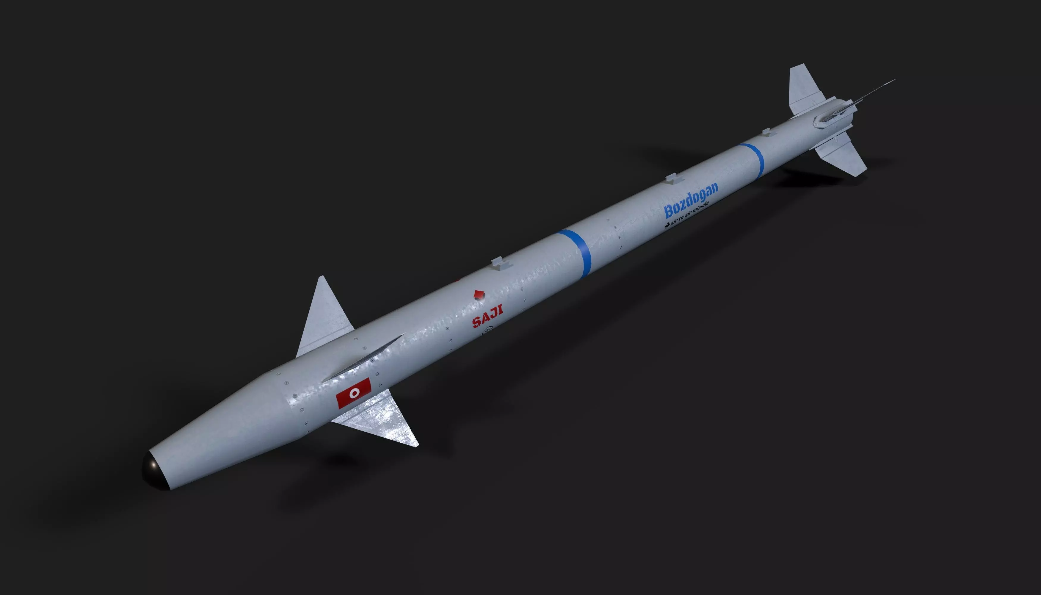 Bozdogan merlin air to air missile Low-poly 3D model_0