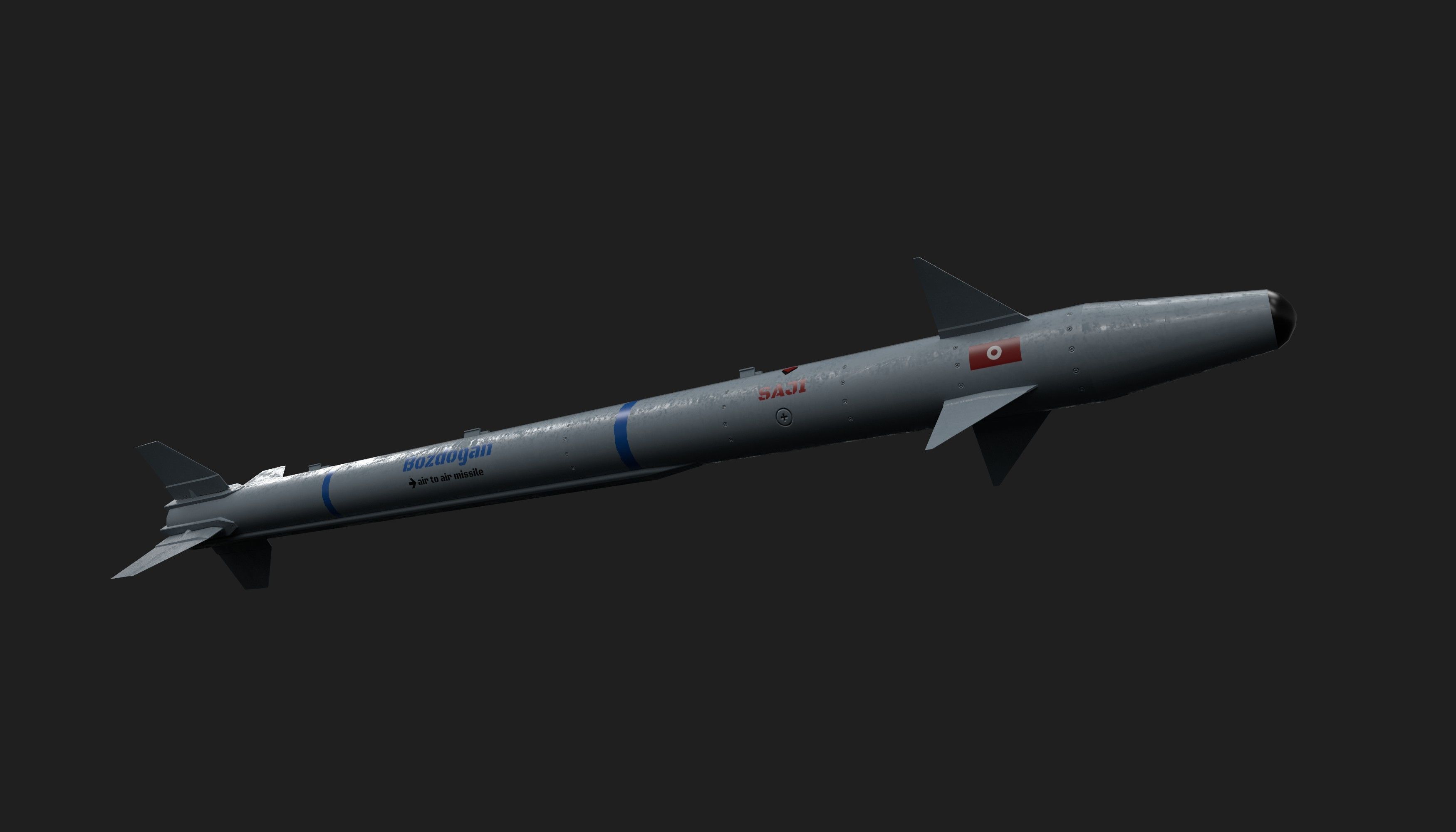 Bozdogan merlin air to air missile Low-poly 3D model_22