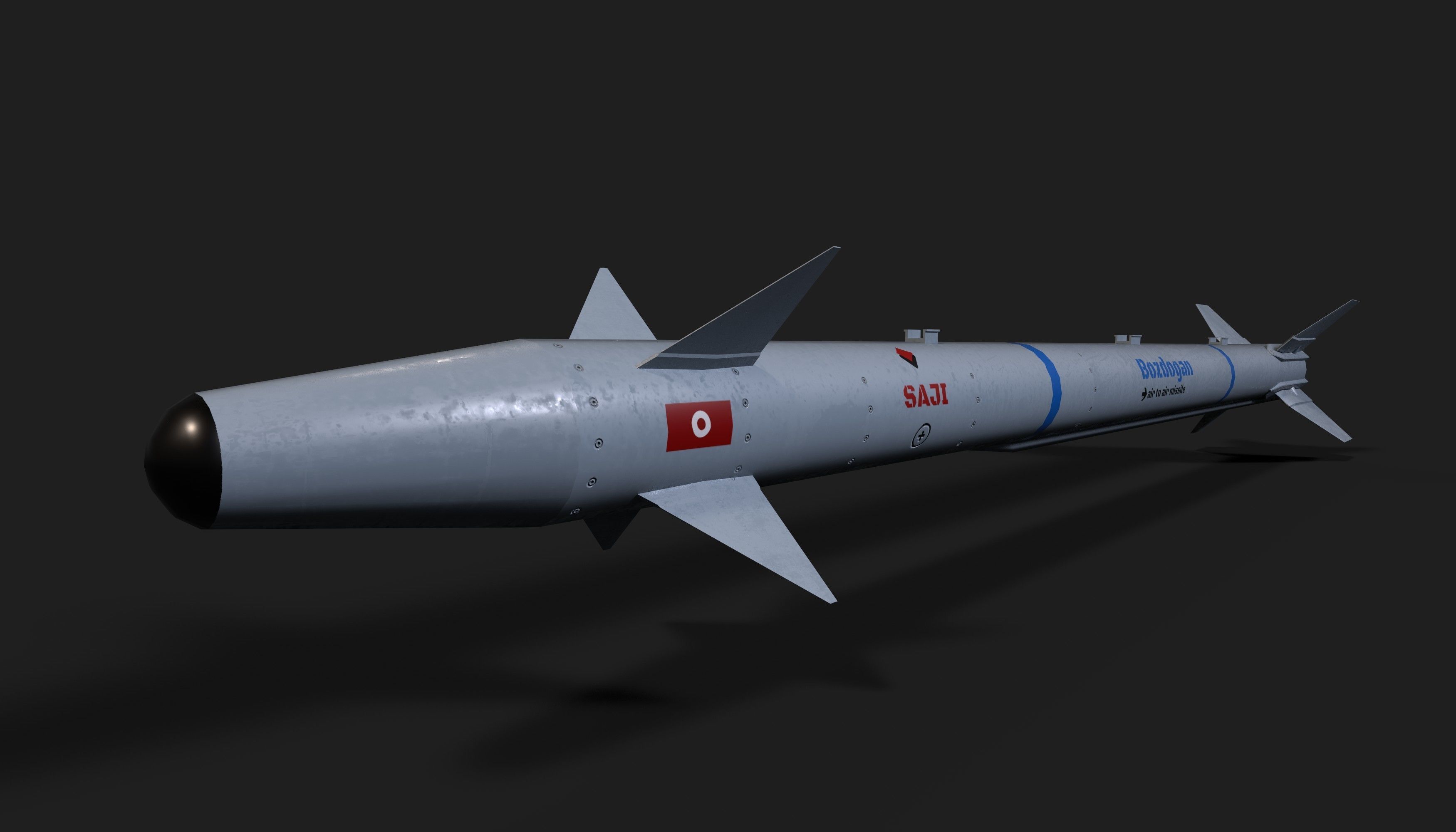 Bozdogan merlin air to air missile Low-poly 3D model_18