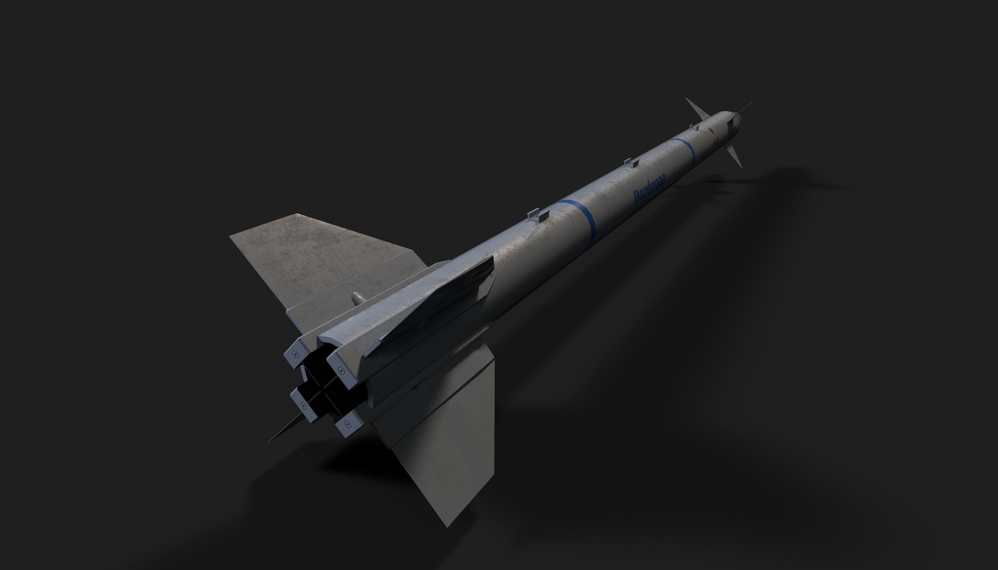 Bozdogan merlin air to air missile Low-poly 3D model_7