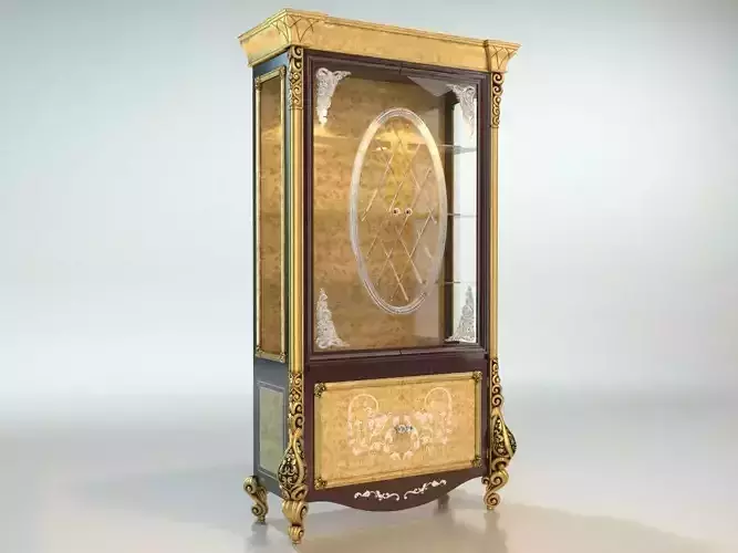 cabinet with glass doors vip 3D model 3D model 3D model