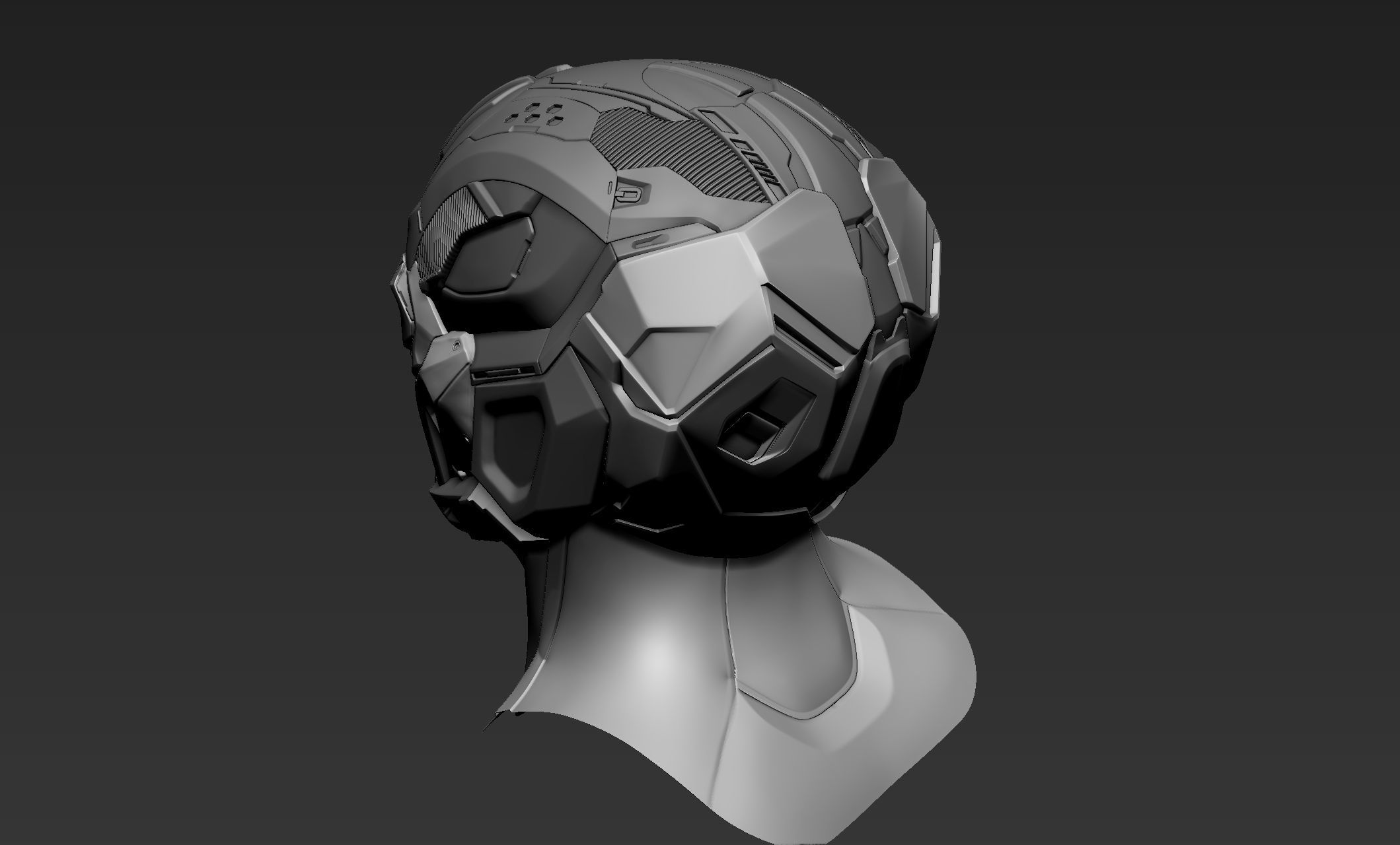 Sci-Fi Helmet 2 3D model_5