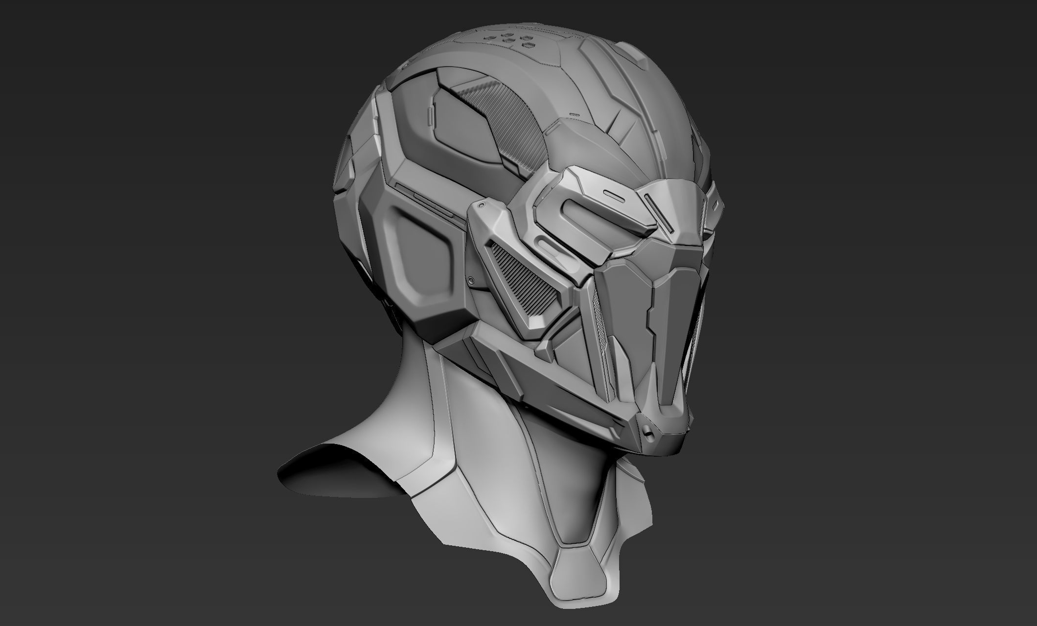 Sci-Fi Helmet 2 3D model_7