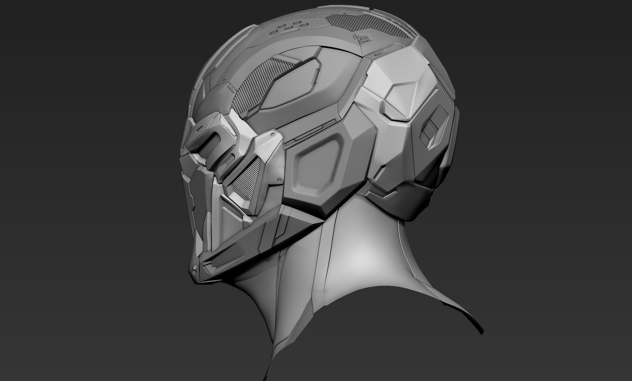 Sci-Fi Helmet 2 3D model_4
