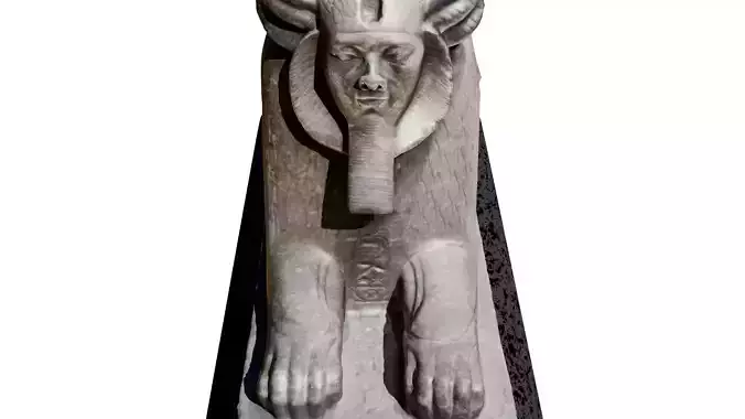 photoscanned Egyptian sphinx a lion body with human head