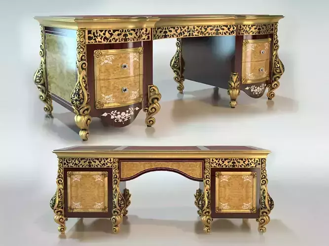 makeup tables and chairs 3D model vip