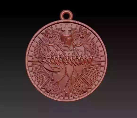 heart pendant with cross medallion Necklace jewelry 