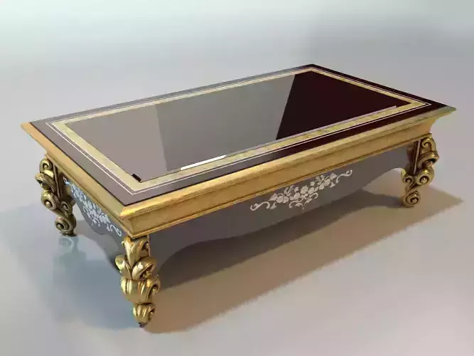 tea table classic 3d model 3D model vip 3D model