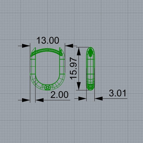 Earrings 3 different sizes 3D print model_3