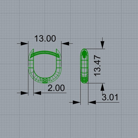 Earrings 3 different sizes 3D print model_4