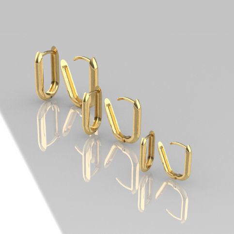 Earrings 3 different sizes 3D print model_1