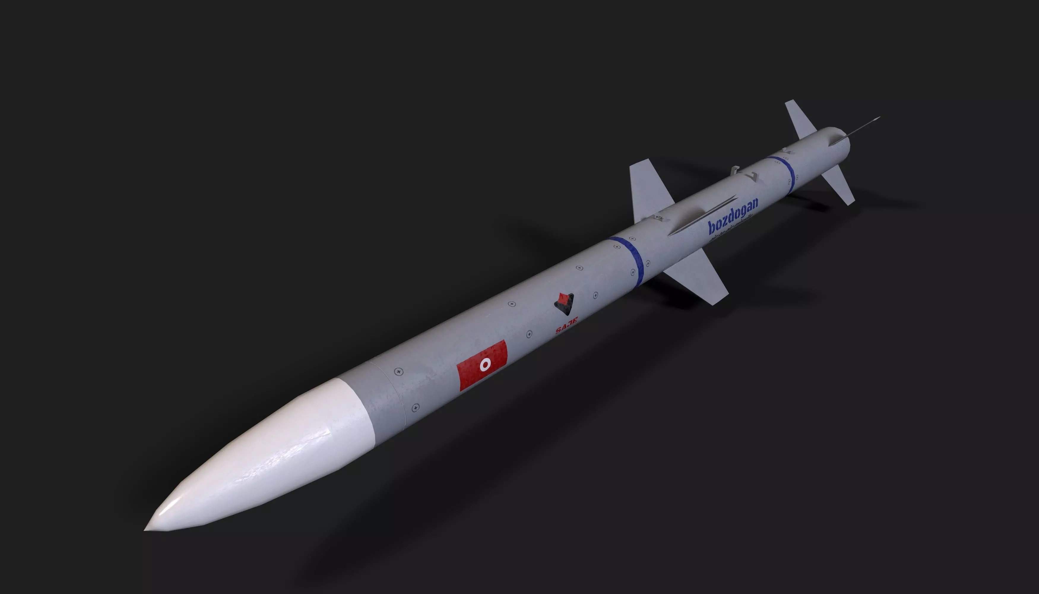 Bozdogan air to air missile Low-poly 3D model_0