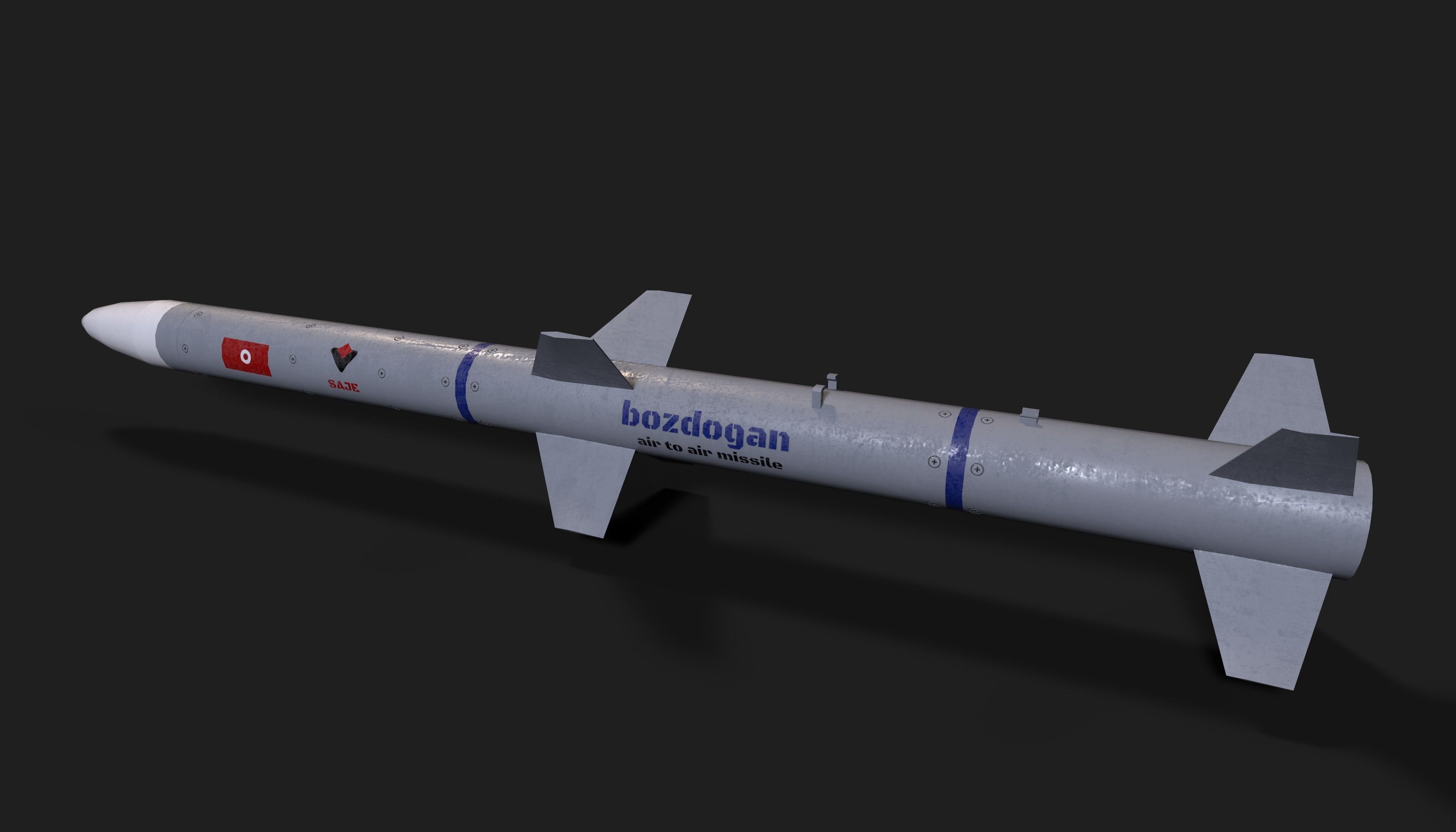 Bozdogan air to air missile Low-poly 3D model_3