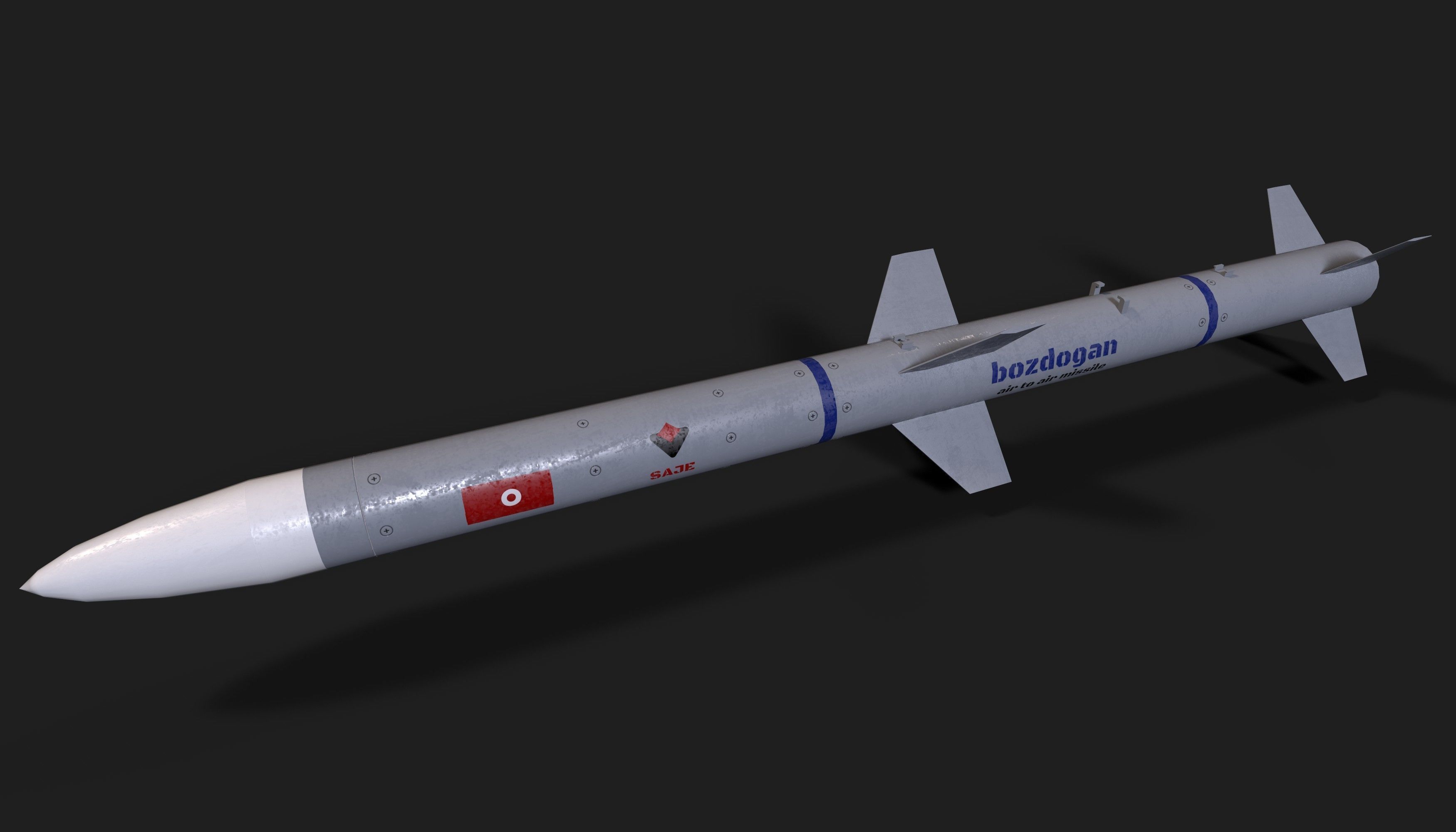 Bozdogan air to air missile Low-poly 3D model_1