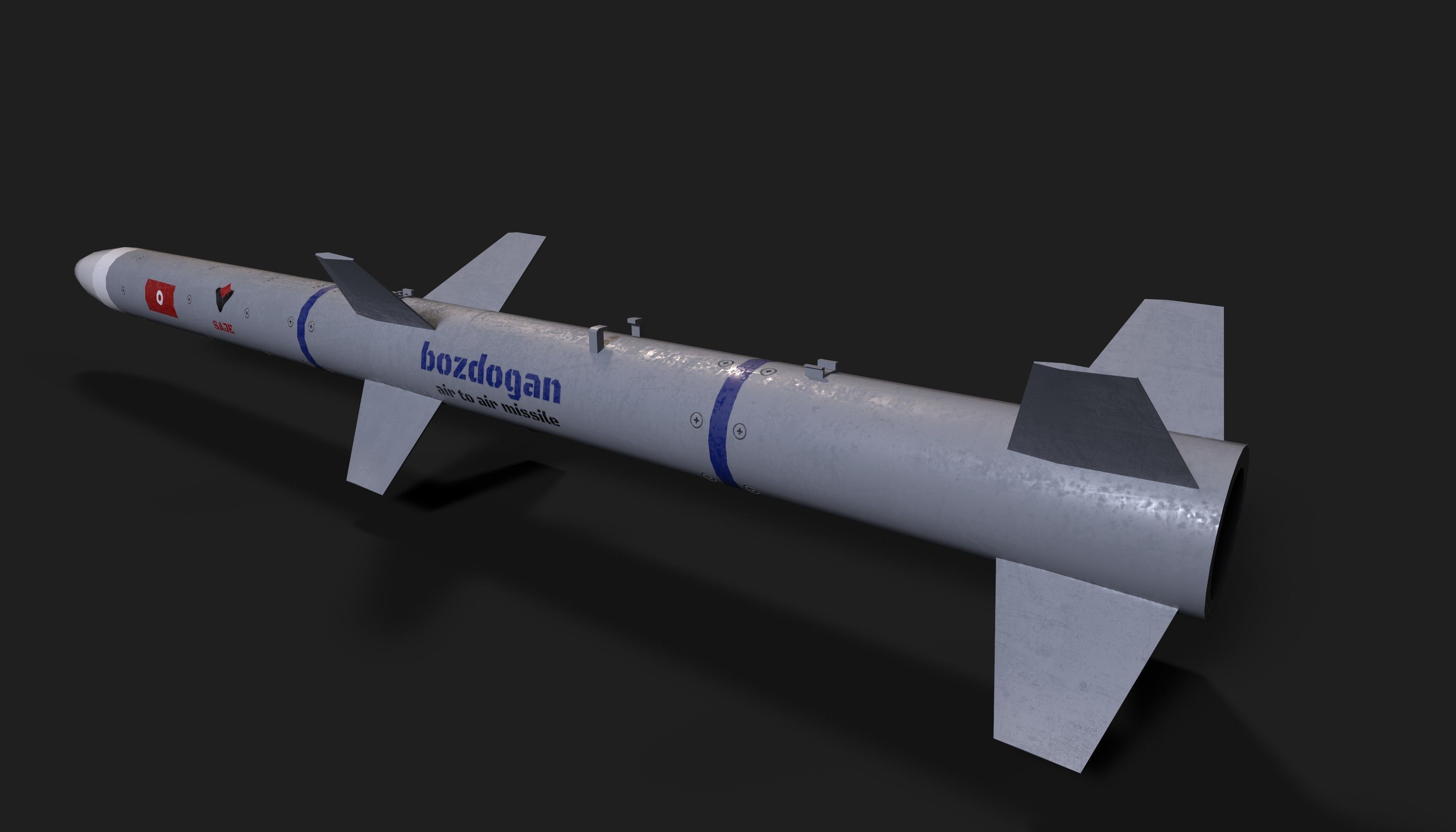 Bozdogan air to air missile Low-poly 3D model_4
