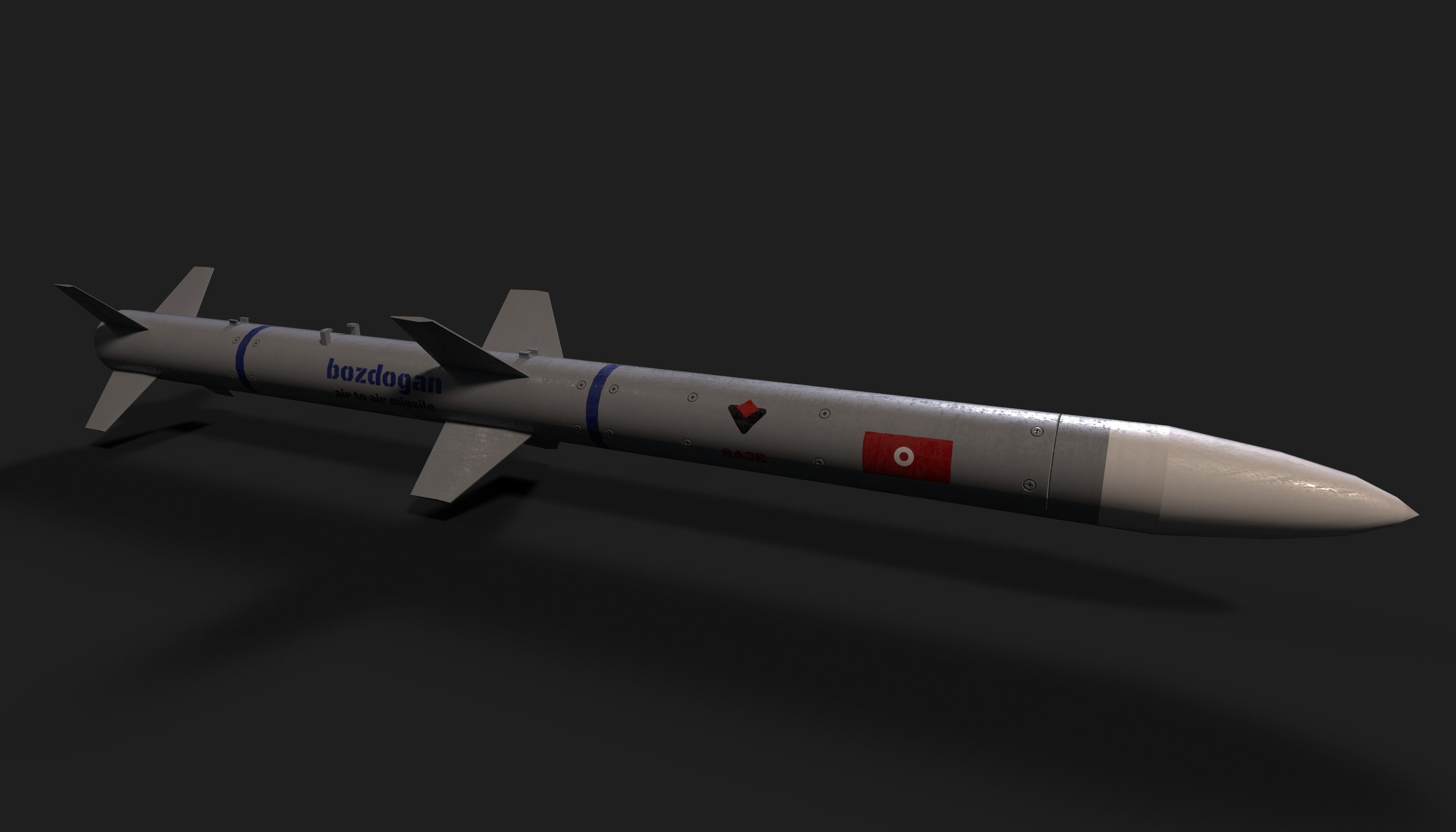 Bozdogan air to air missile Low-poly 3D model_11