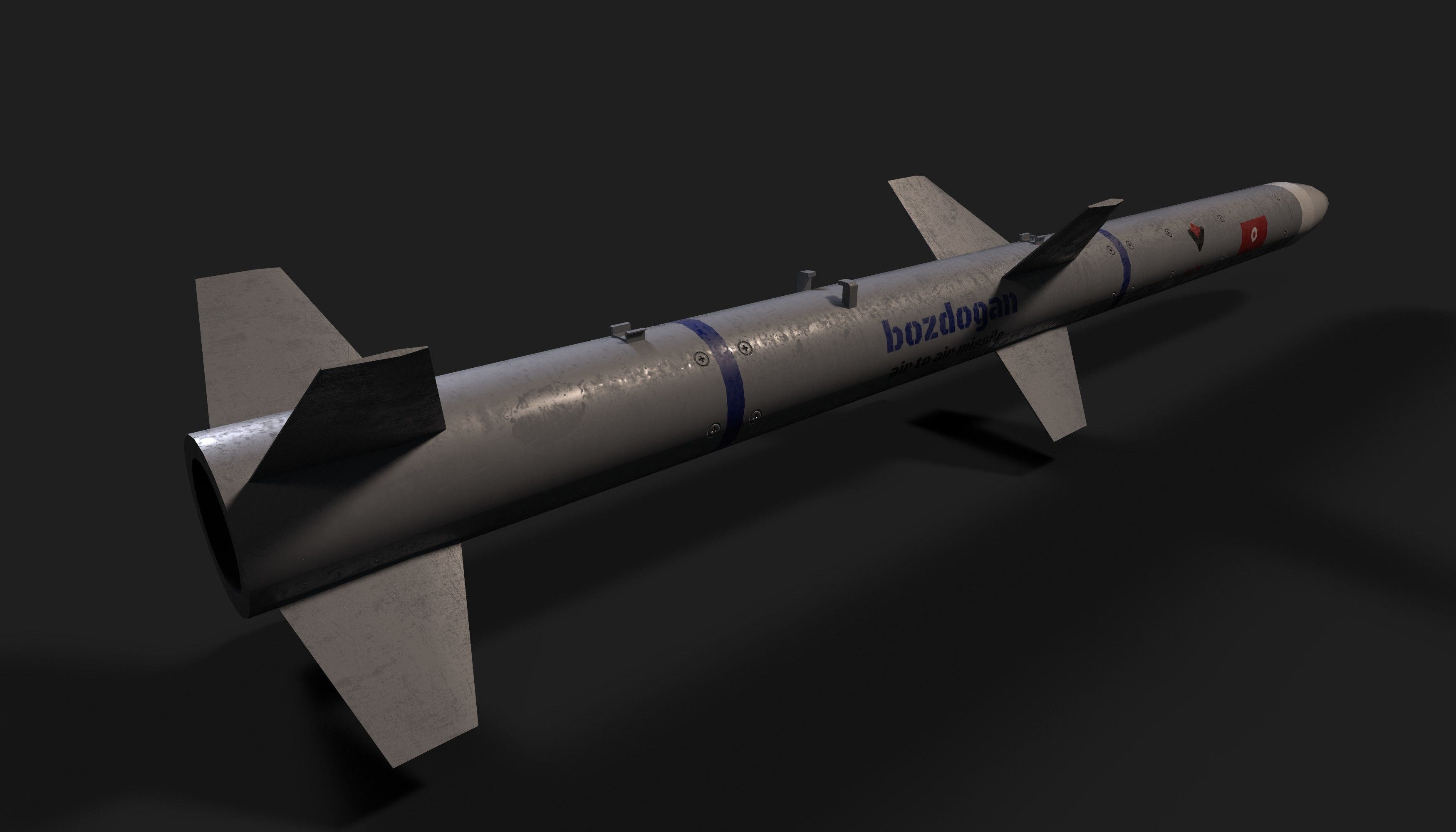 Bozdogan air to air missile Low-poly 3D model_8