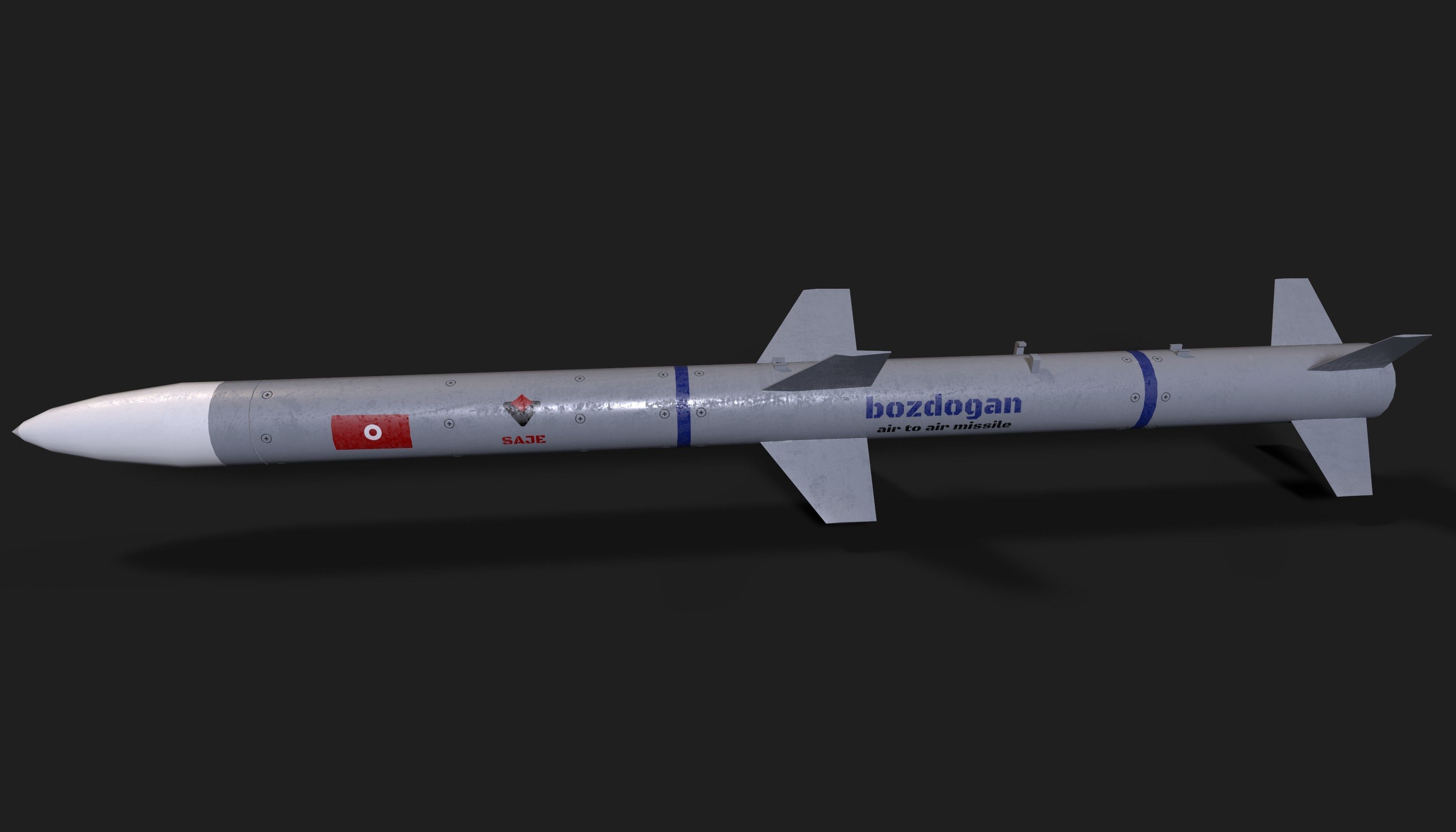Bozdogan air to air missile Low-poly 3D model_2