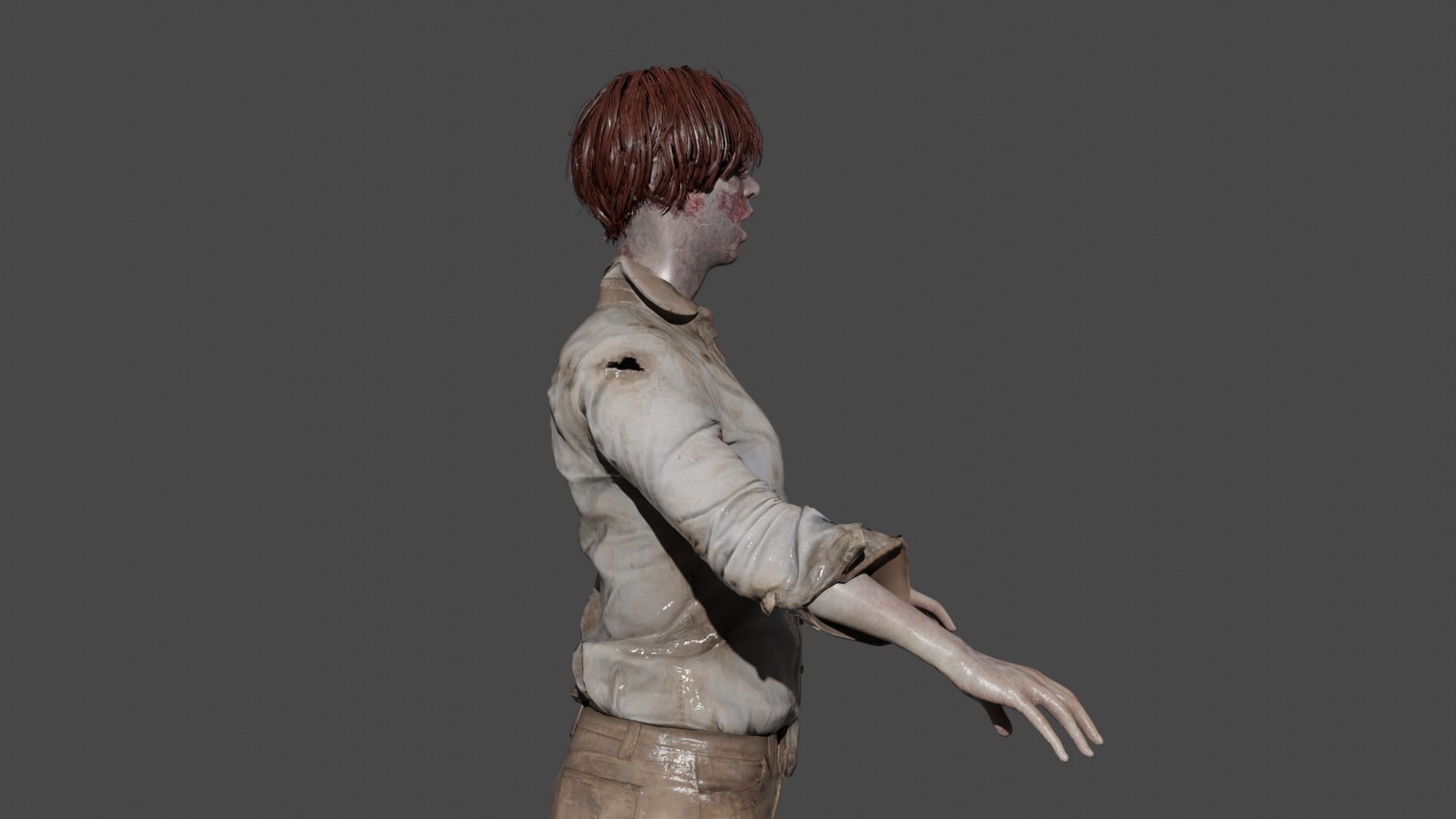 Female Zombie 3D model_5