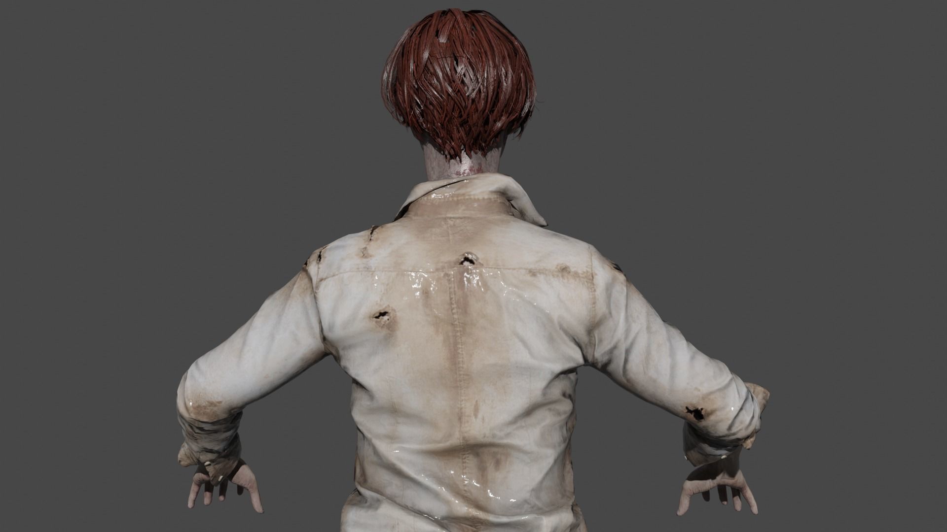 Female Zombie 3D model_7