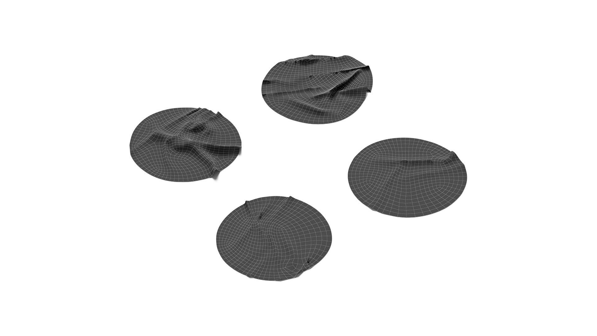 Adhesive Sticker Tape Set - round scotch piece Low-poly 3D model_6