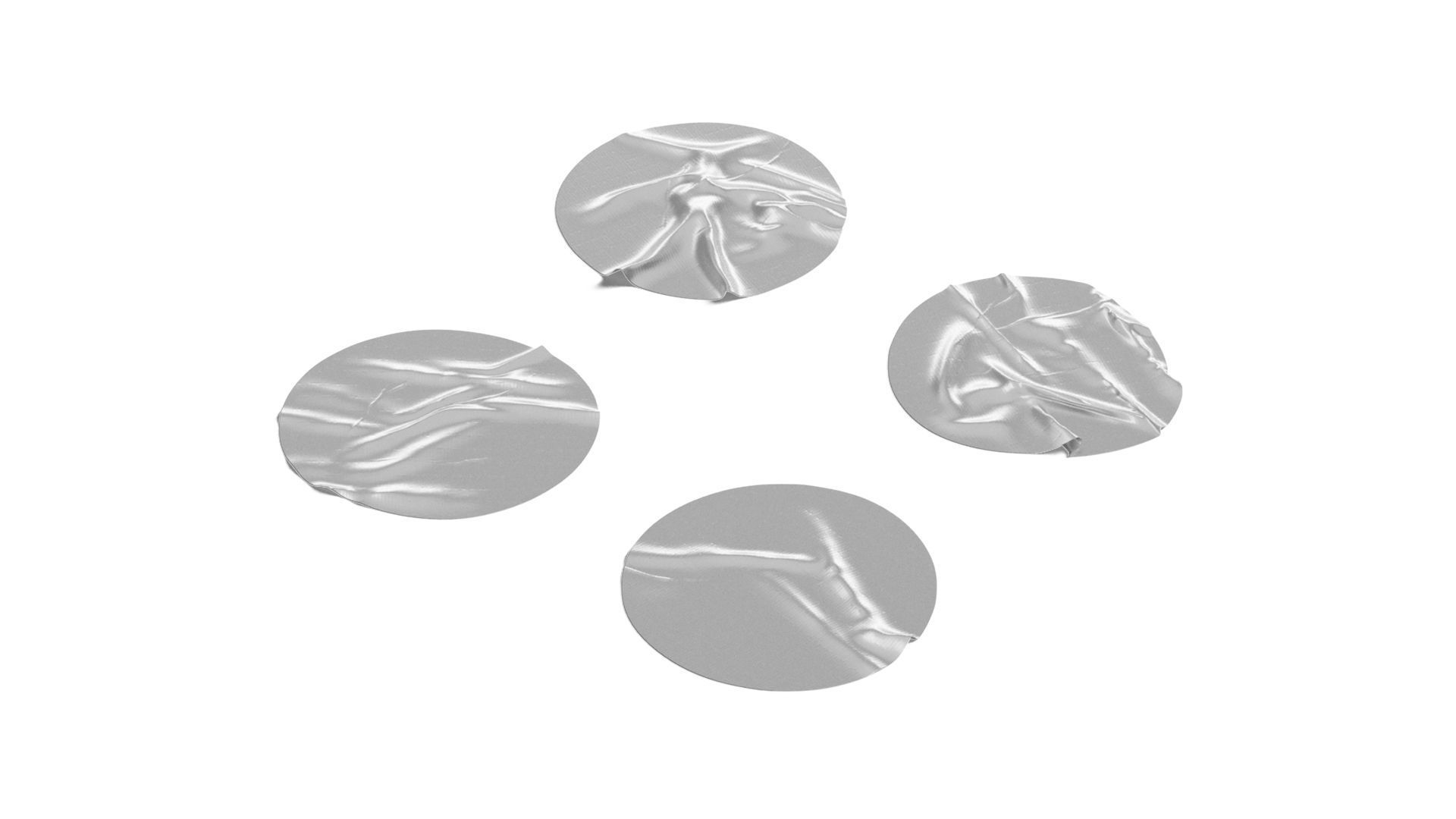 Adhesive Sticker Tape Set - round scotch piece Low-poly 3D model_3