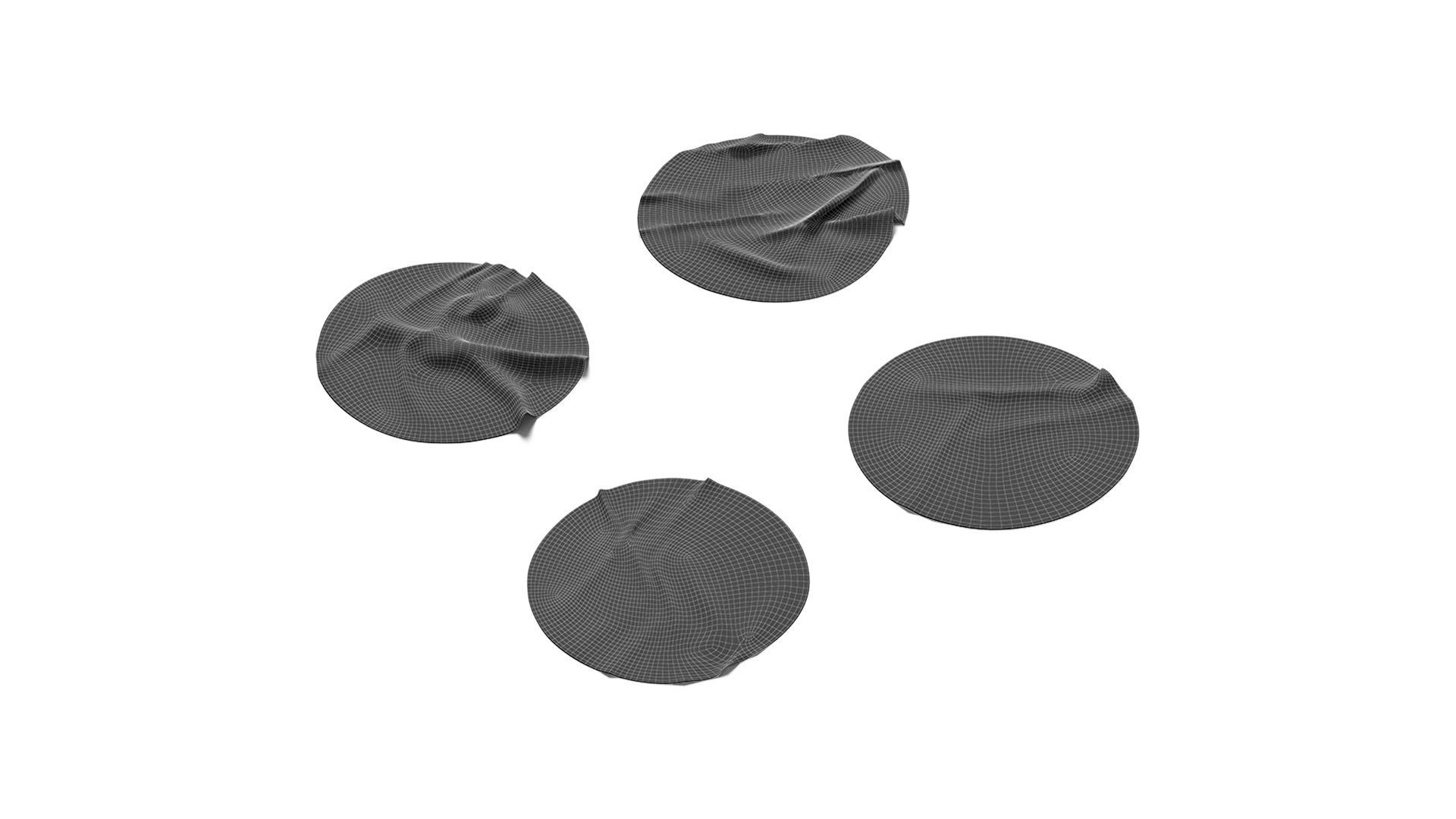 Adhesive Sticker Tape Set - round scotch piece Low-poly 3D model_7