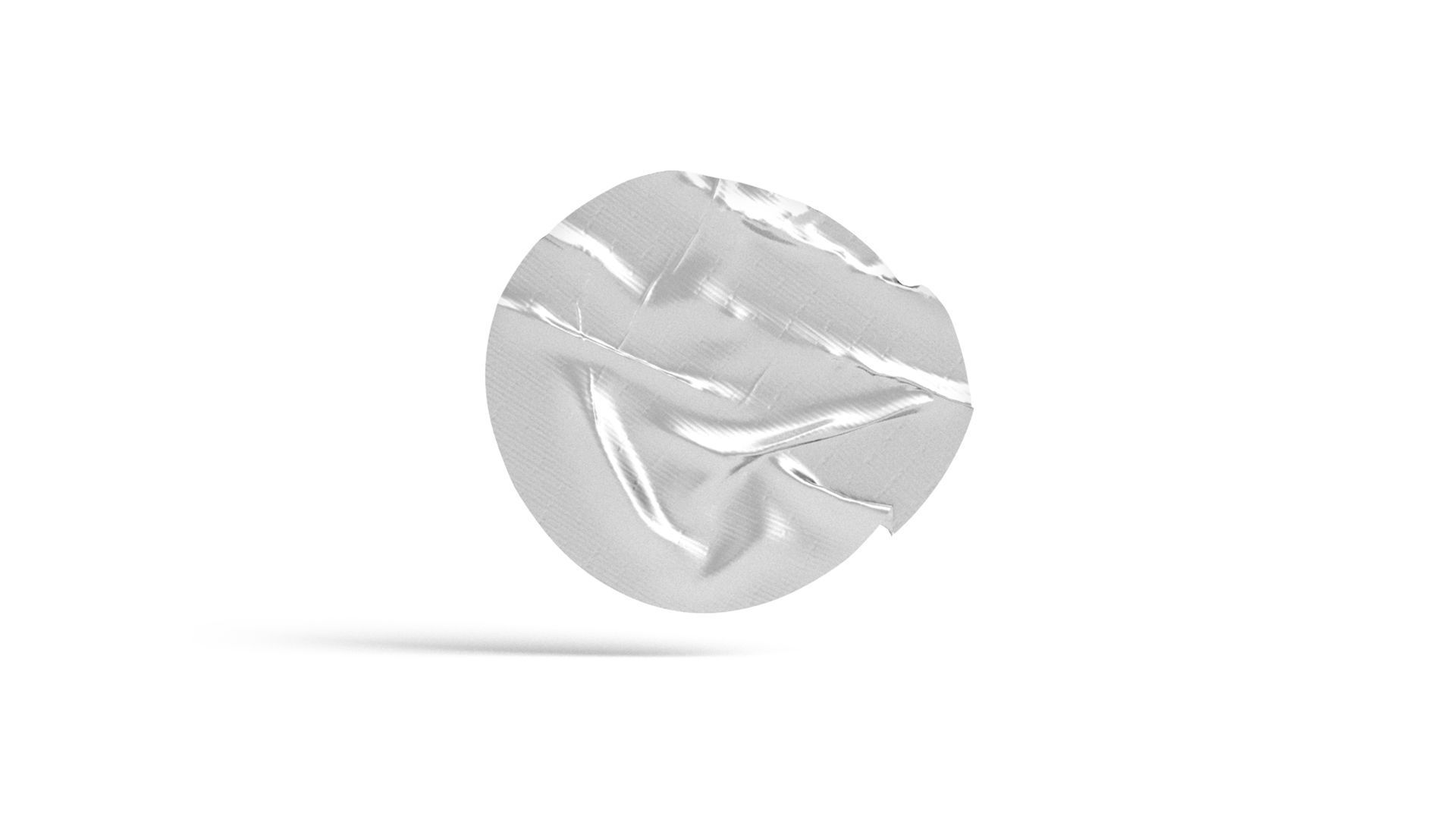 Adhesive Sticker Tape Set - round scotch piece Low-poly 3D model_4