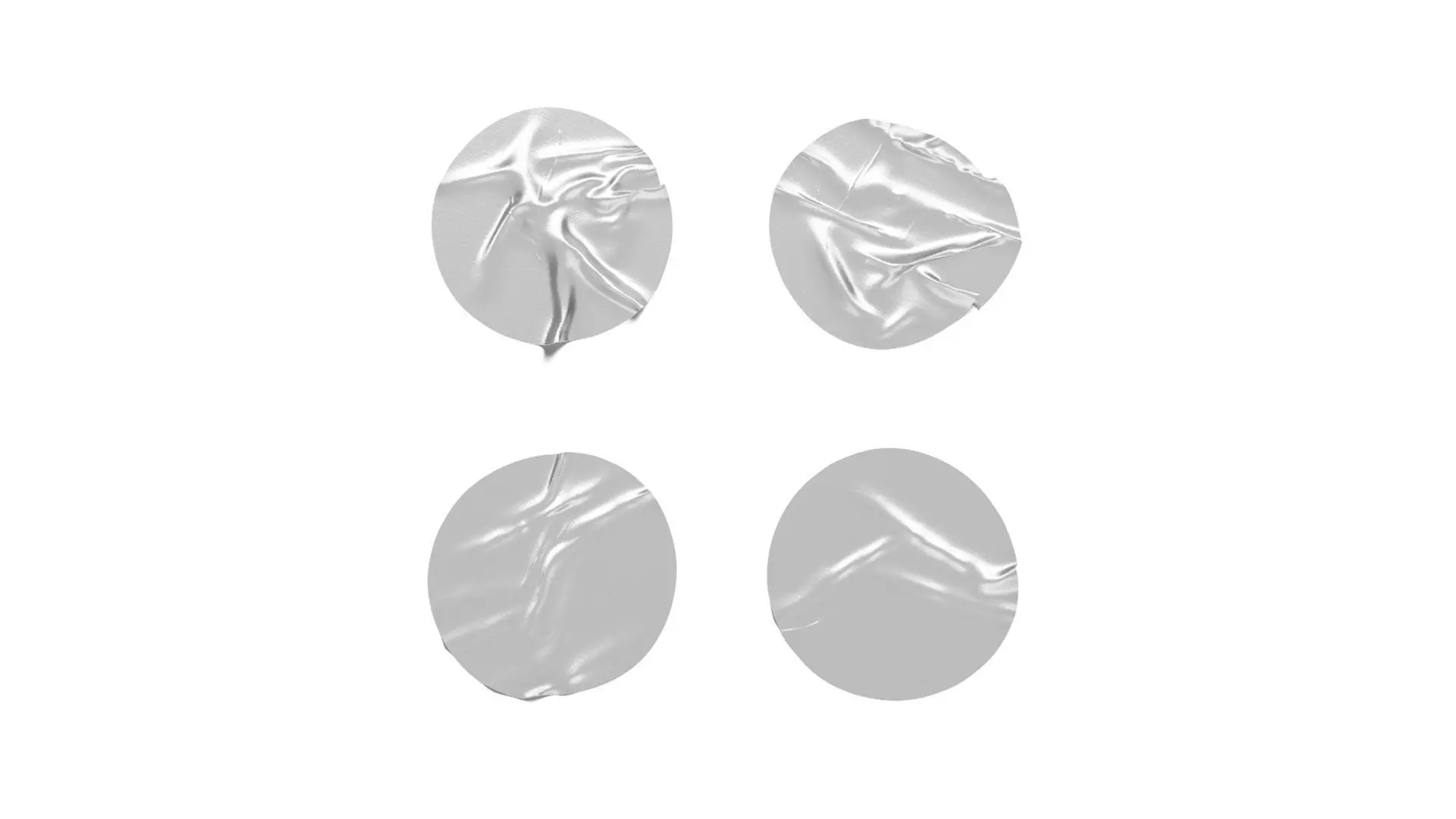 Adhesive Sticker Tape Set - round scotch piece Low-poly 3D model_0