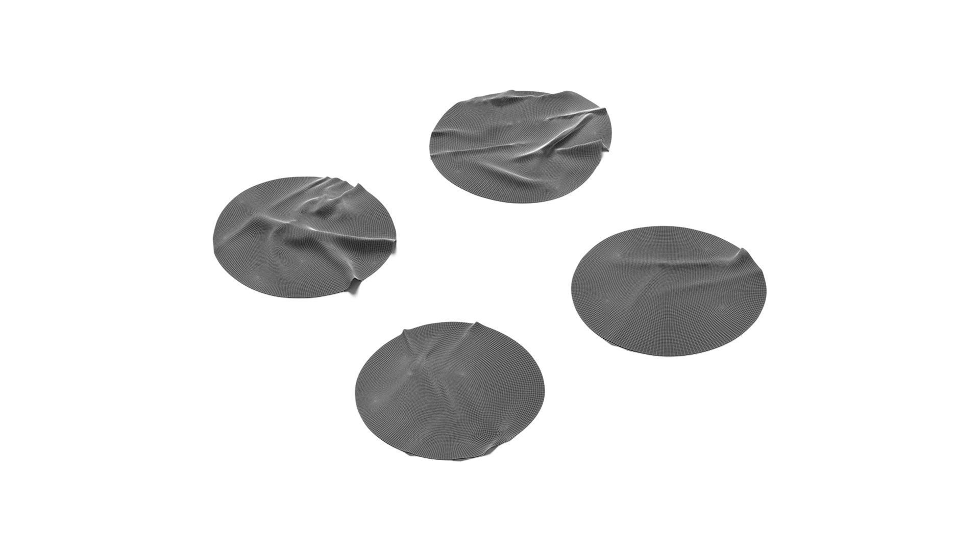 Adhesive Sticker Tape Set - round scotch piece Low-poly 3D model_8