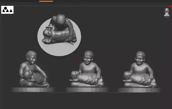 Girl hold baby  3D print model
