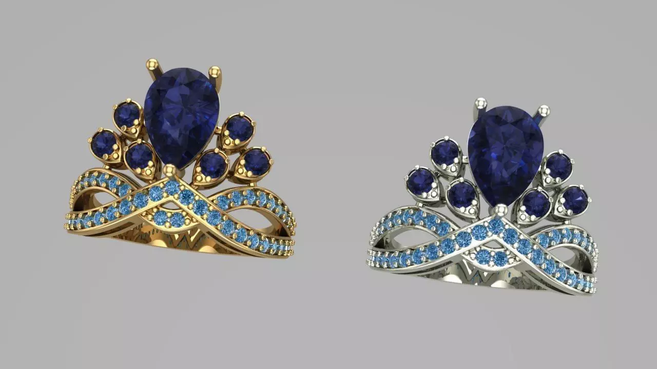 Crown theme ring 3D print model