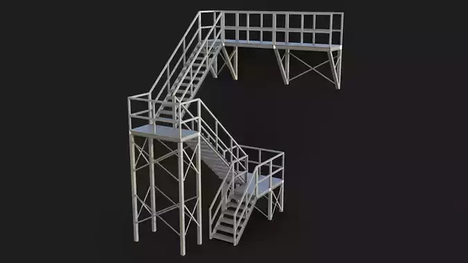 Industrial Stairs Modular PBR 01