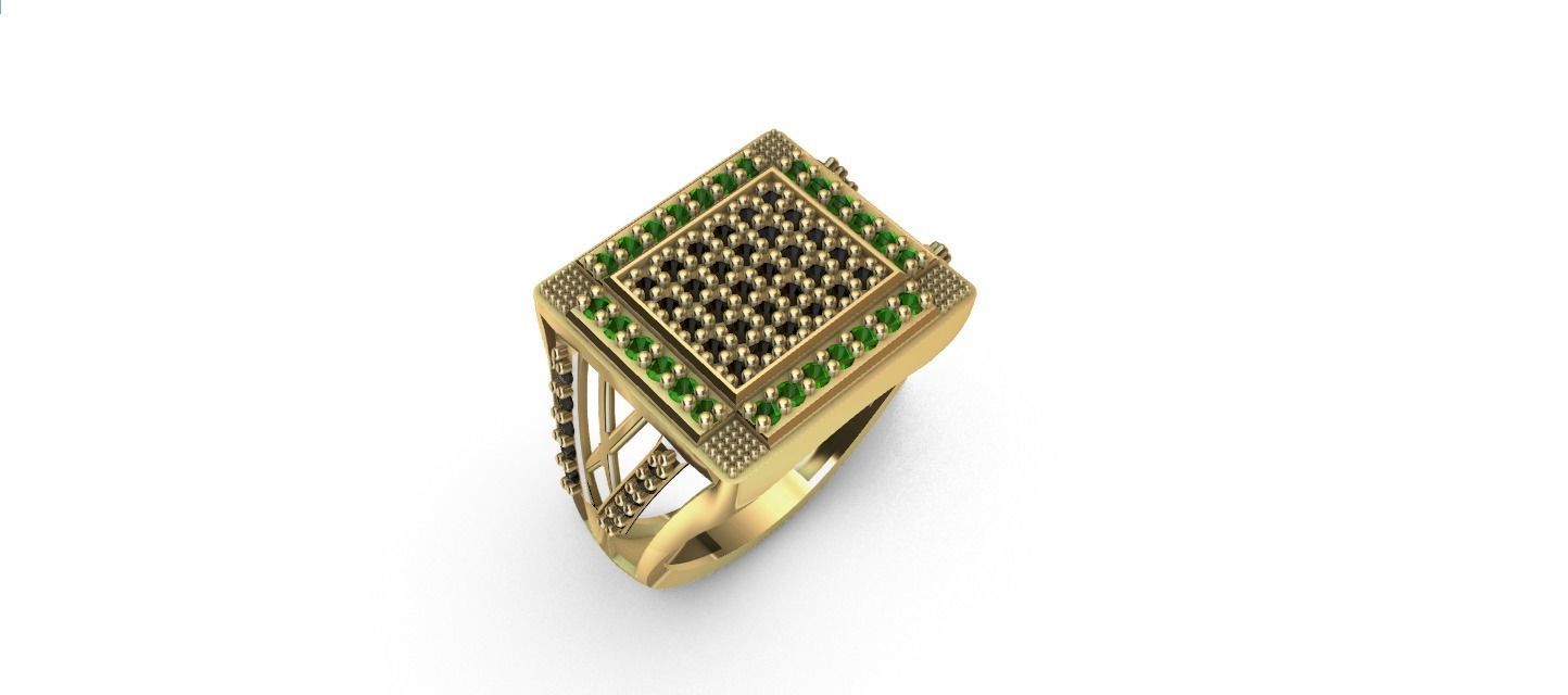 Anillo para caballero-hombre -v- 3D print model_4