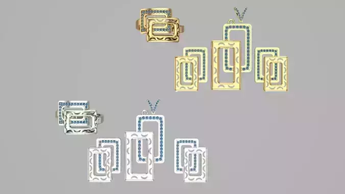 Gold service with a rectangular theme