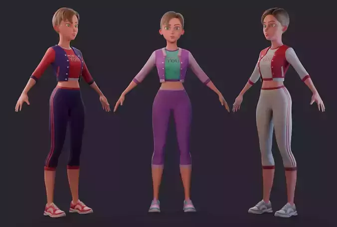 Girl in the sport suit - stylized