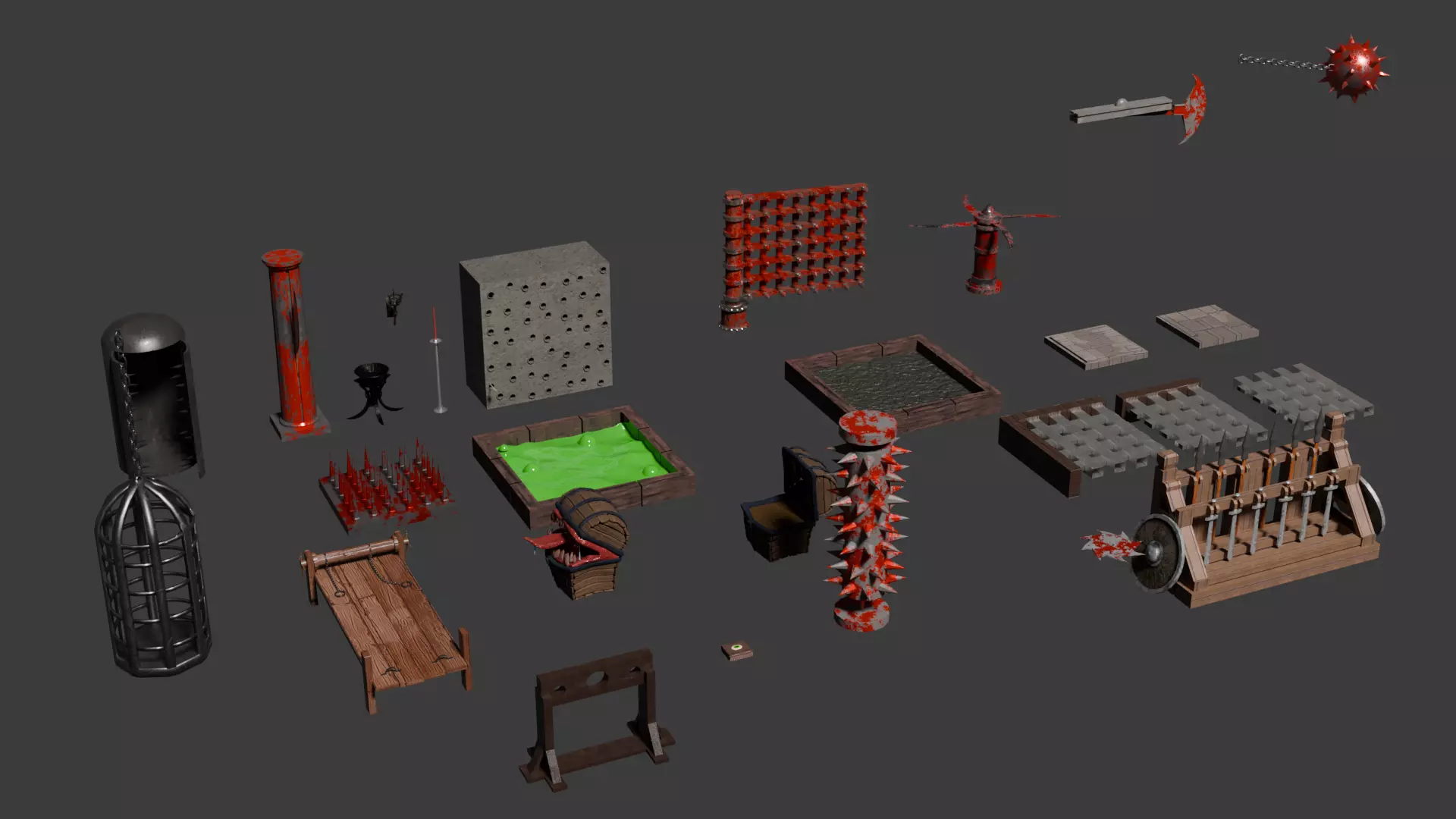 Dungeon assets 3D model_0