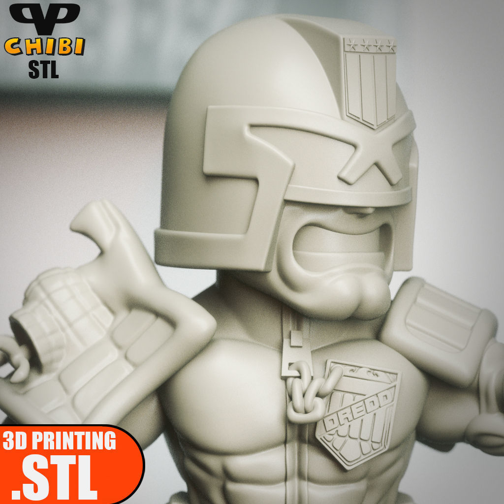 Judge Dredd Chibi STL for 3D Printing ChibiSTL 3DXM 3D print model_4