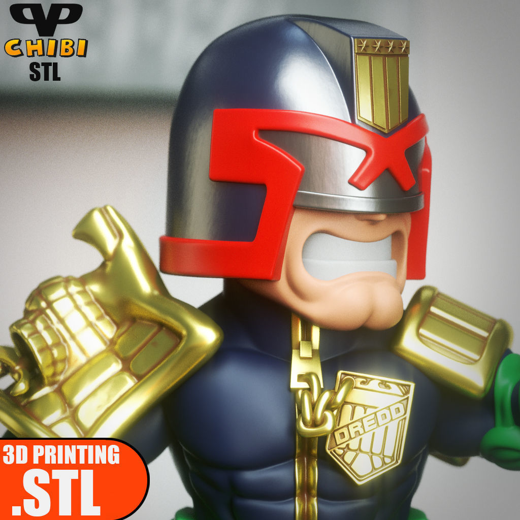 Judge Dredd Chibi STL for 3D Printing ChibiSTL 3DXM 3D print model_1