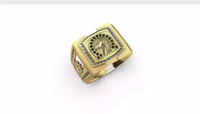 Anillo para caballero-hombre -v- 3D print model