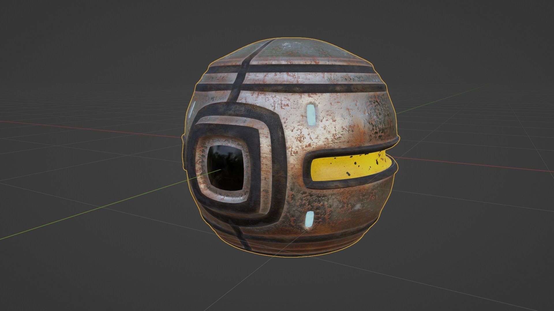 Rusty Robo Orb Low-poly 3D model_4