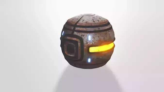 Rusty Robo Orb Low-poly 3D model