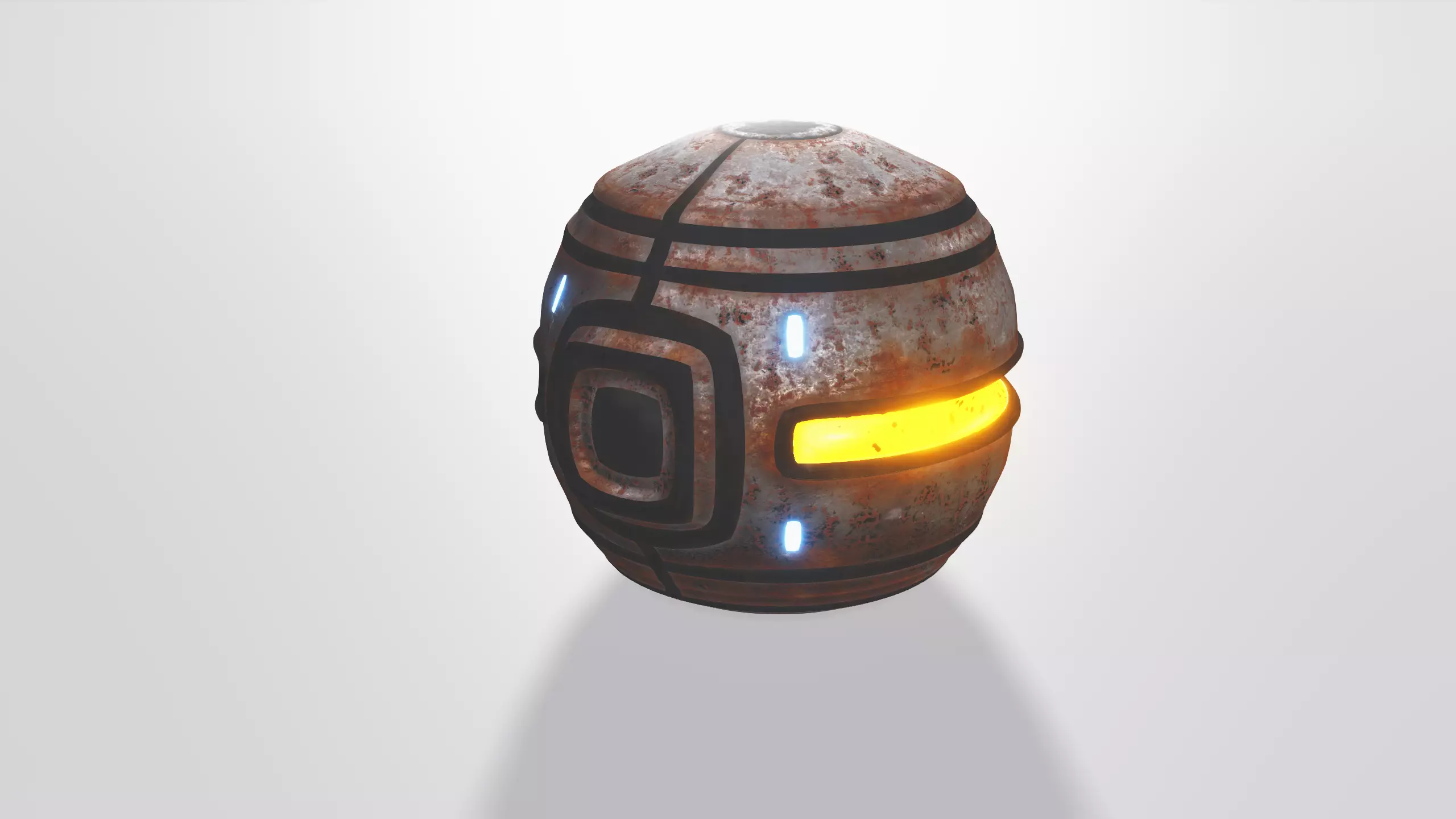 Rusty Robo Orb Low-poly 3D model_0