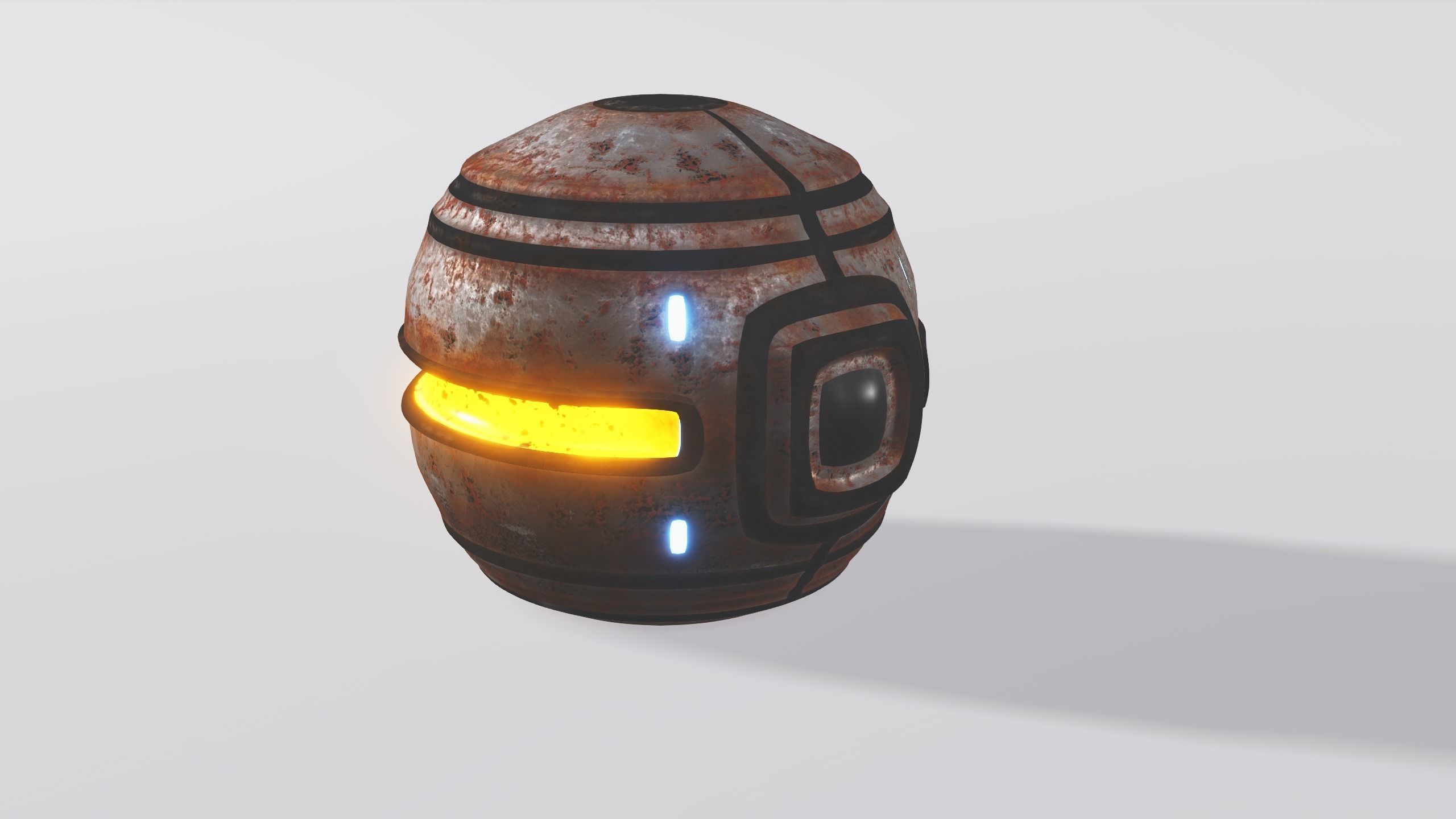 Rusty Robo Orb Low-poly 3D model_3