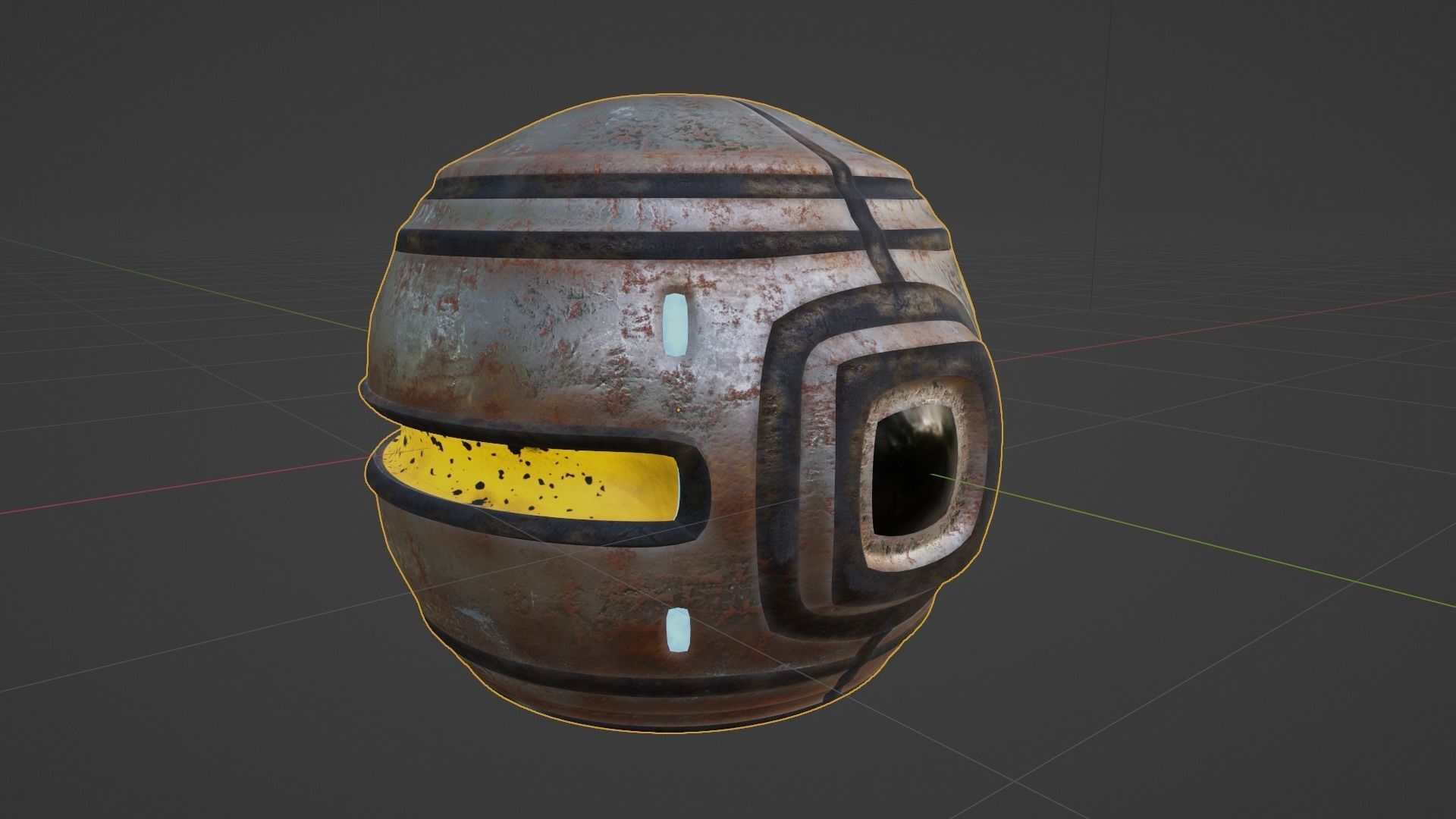 Rusty Robo Orb Low-poly 3D model_5
