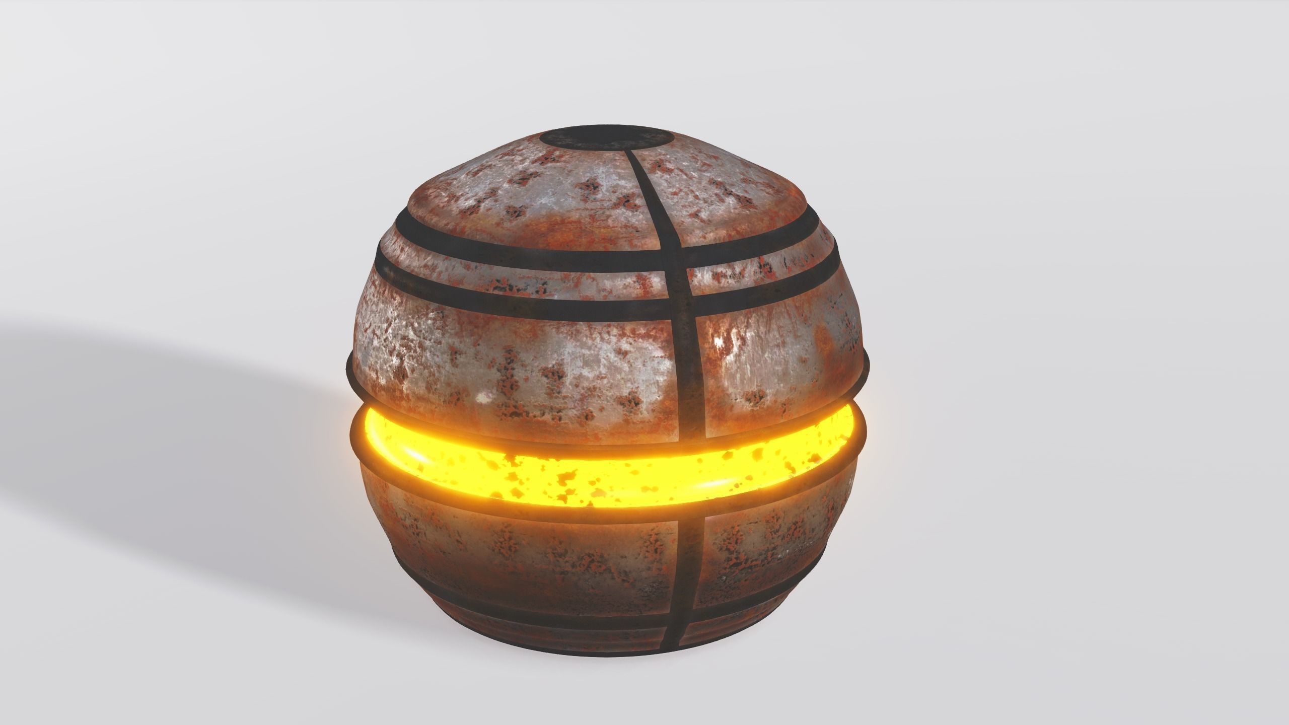 Rusty Robo Orb Low-poly 3D model_1