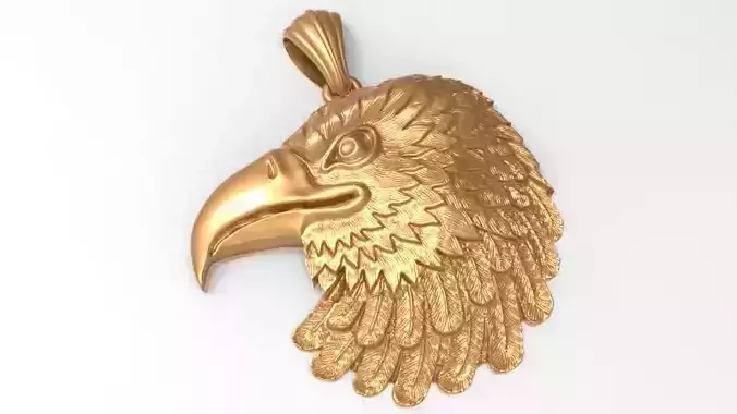 Eagle Head pendant jewelry gold necklace medallion 