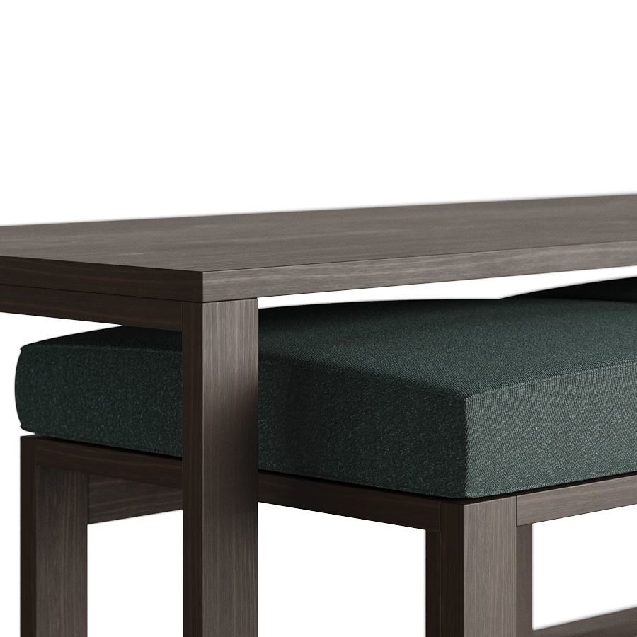 Coffee Table with seats 3D model_3