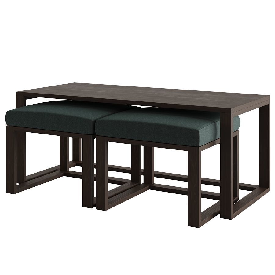 Coffee Table with seats 3D model_2