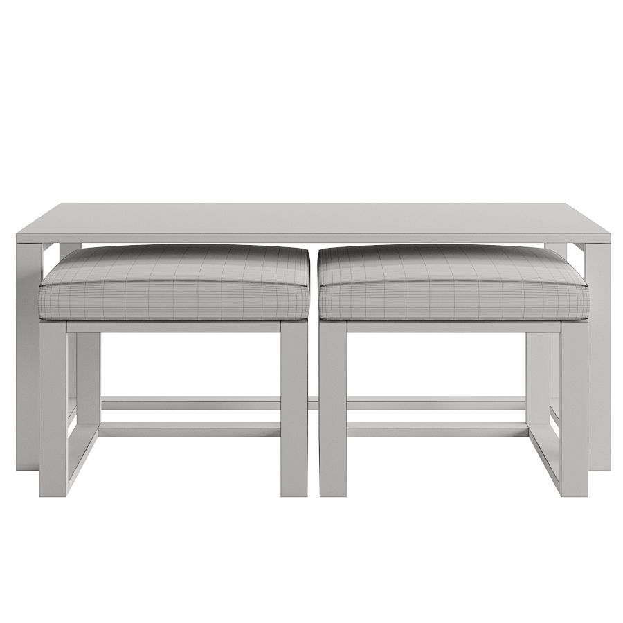 Coffee Table with seats 3D model_5
